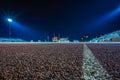 Sports activity competition at night in stadium