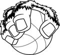 Black And White Gorilla Claw Holding Basketball Mascot Logo Royalty Free Stock Photo