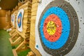 sports archery at the shooting range, competition for the most points to win the cup Royalty Free Stock Photo