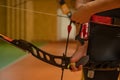 sports archery at the shooting range, competition for the most points to win the cup Royalty Free Stock Photo