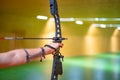 sports archery at the shooting range, competition for the most points to win the cup Royalty Free Stock Photo