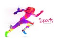 Sports Background with female runner.