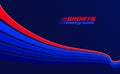 Sports background vector abstract lines in 3D dimensional rotation, dark red and blue dynamic layout for sport games or racing and