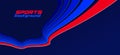 Sports background vector abstract lines in 3D dimensional rotation, dark red and blue dynamic layout for sport games or racing and