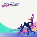 Sports Background Vector. International Sports Day Illustration, Graphic Design for poster, banners, and flyer