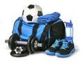 Sports bag with sports equipment Royalty Free Stock Photo