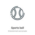 Sports ball outline vector icon. Thin line black sports ball icon, flat vector simple element illustration from editable Royalty Free Stock Photo