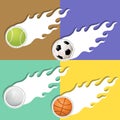Sports Ball in white flames Royalty Free Stock Photo