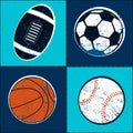 Sports balls children seamless pattern