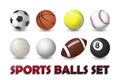 Sports Balls Set Royalty Free Stock Photo