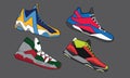 Sports basketball shoes design vector template