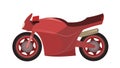 Sports Bike cartoon. The illustration is isolated on a white background. Side view. Cool motorcycle. Vector