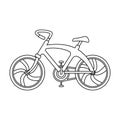 A sports bike for a quick ride down the road. Bicycle ecological economical transport.Transport single icon in outline