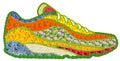 Sports bio sneaker made of flowers and liaves isolated Royalty Free Stock Photo