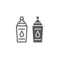 Sports bottle line and glyph icon, fitness and drink, water bottle sign, vector graphics, a linear pattern on a white