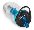 Sports bottle with a water filter. Water bottle filters the water to clean, drinkable. Royalty Free Stock Photo