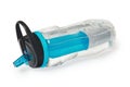 Sports bottle with a water filter. Water bottle filters the water to clean, drinkable. Royalty Free Stock Photo