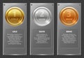 Sports or business vector infographics with winners award medals