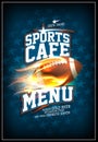 Sports cafe menu card design concept