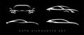 Sports car auto logo silhouette set Royalty Free Stock Photo