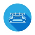 sports car back icon with long shadow. Element of racing for mobile concept and web apps icon with long shadow. Thin line icon for Royalty Free Stock Photo