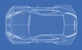 Sports car blueprint Royalty Free Stock Photo