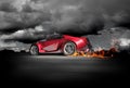 Sports car burnout