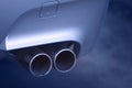 Sports car exhaust Royalty Free Stock Photo