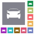 Sports car front view square flat icons Royalty Free Stock Photo