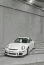Modern white Porsche Carrera sports car Royalty Free Stock Photo