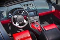 Sports car interior in swede leather Royalty Free Stock Photo