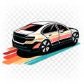 Sports car logo icon. Motor vehicle dealership emblems. Auto silhouette garage symbols. Vector illustration. Royalty Free Stock Photo