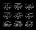 Sports car logo icon set Royalty Free Stock Photo