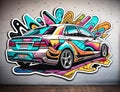 sports car modifications with colorful paint variations, car graffiti wallpapers