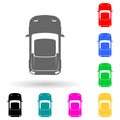 Sports car multi color style icon. Simple glyph, flat vector of transport view from above icons for ui and ux, website or mobile Royalty Free Stock Photo