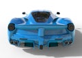 Sports car rear view. The image of a sports blue car on a white background. 3d illustration. Royalty Free Stock Photo