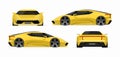 Sports car set in flat style. Vector illustration Royalty Free Stock Photo