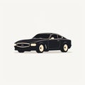 Minimalist Vector Illustration Of A Black Coupe On White Background Royalty Free Stock Photo