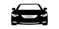 Sports Car Silhouette - Black Flat Vector Illustration Isolated On White Background Royalty Free Stock Photo