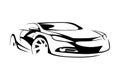 Sports car silhouette Royalty Free Stock Photo