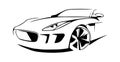 Sports car silhouette vector Royalty Free Stock Photo