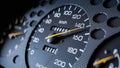 Sports car speedometer close up 3D Royalty Free Stock Photo