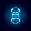 sports car from the top icon in blue neon style. Element of racing for mobile concept and web apps icon. Thin line icon for Royalty Free Stock Photo