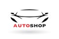 Sports car vehicle silhouette logo design