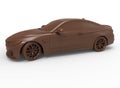 Sports car wooden model