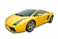Sports car in yellow, isolated Royalty Free Stock Photo