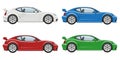 Sports cars side view vector illustration isolated on a white background Royalty Free Stock Photo