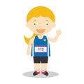 Sports cartoon vector illustrations: Athletics (female)