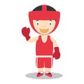 Sports cartoon vector illustrations: Boxing