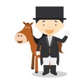 Sports cartoon vector illustrations: Equestrian Dressage (female) Royalty Free Stock Photo